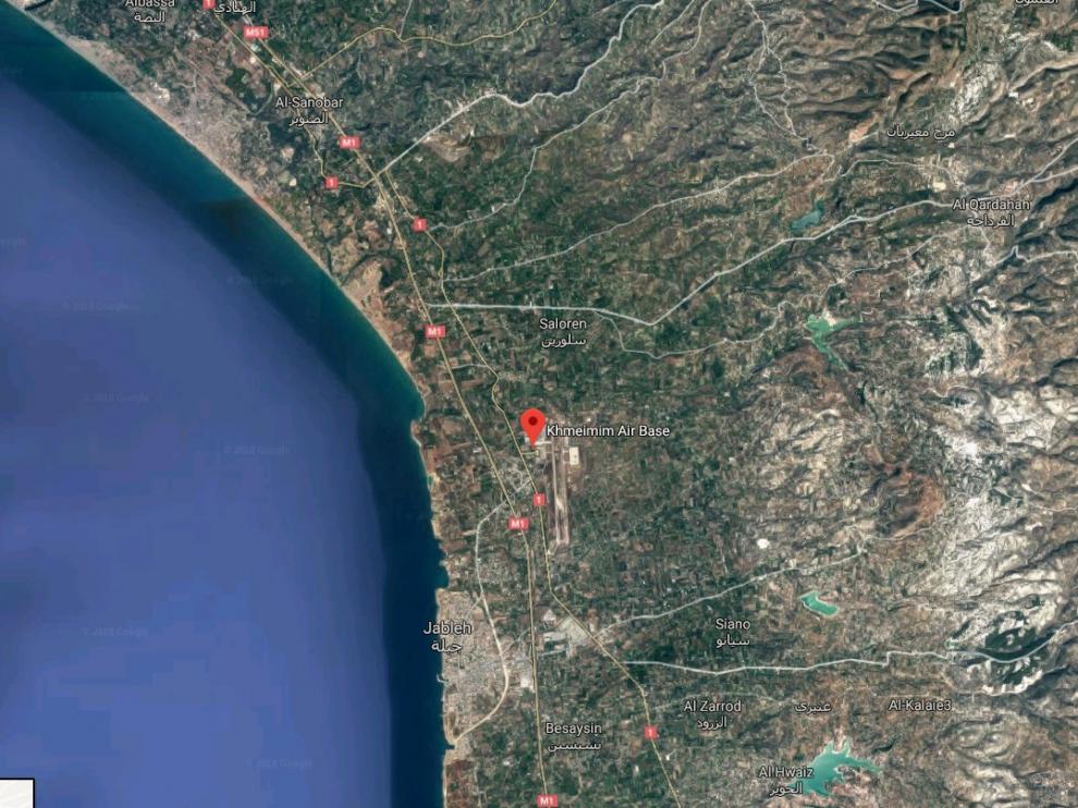 Zona donde desapareció el avión militar ruso.