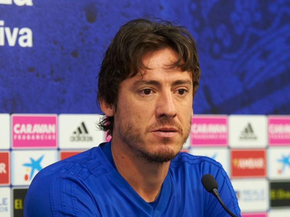 Cristian Álvarez, en la rueda de prensa de este viernes previo a jugar contra el Lugo.