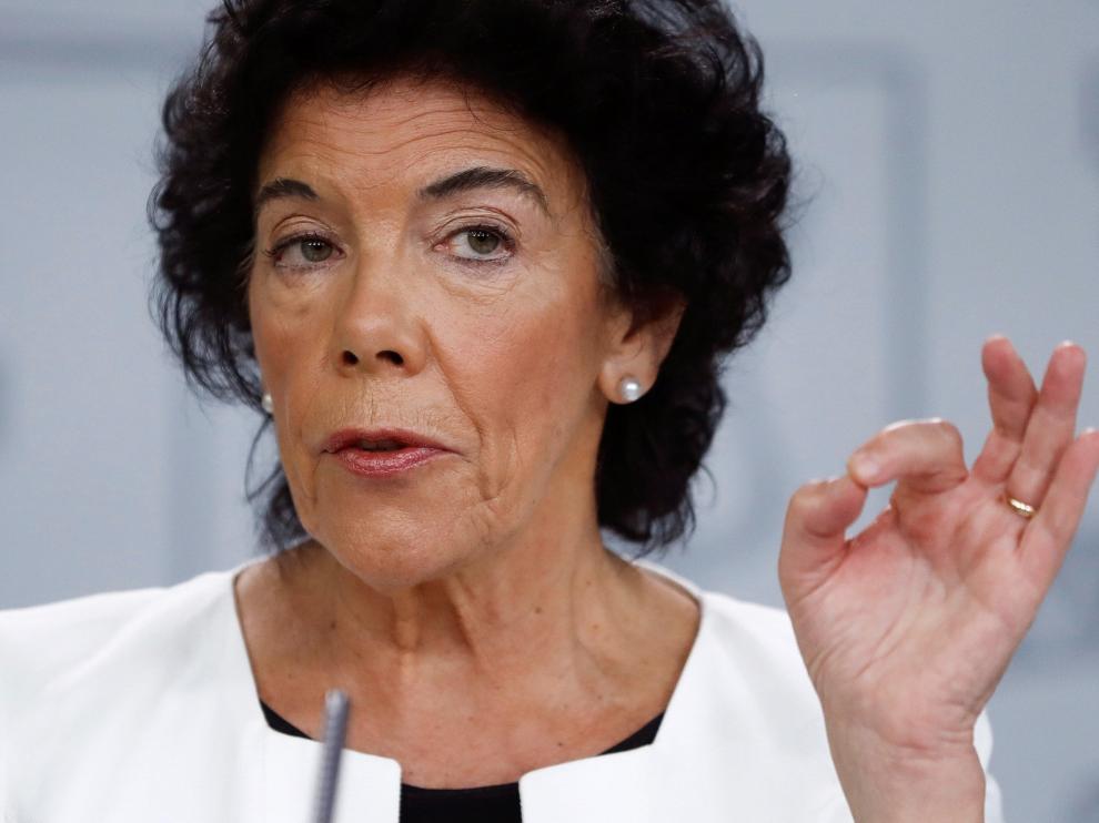 La ministra portavoz del Gobierno, Isabel Celaá.