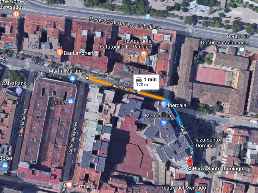 Plaza de Santo Domingo, donde se el conductor ebrio cometió la infracción