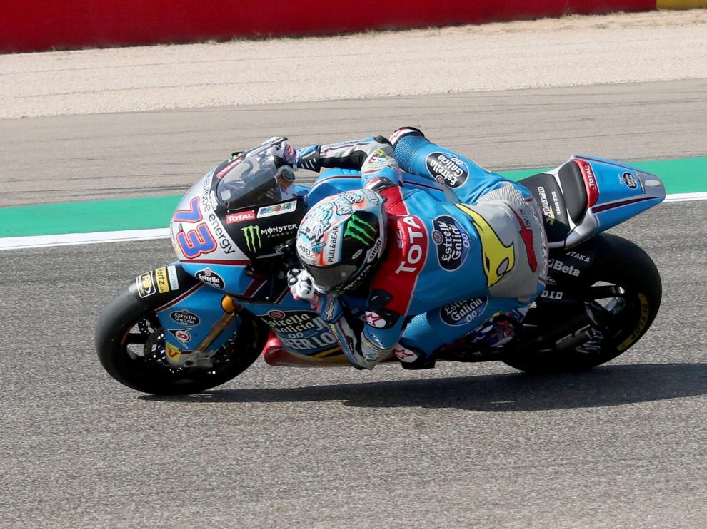 Álex Márquez, en los entrenamientos en Motorland.