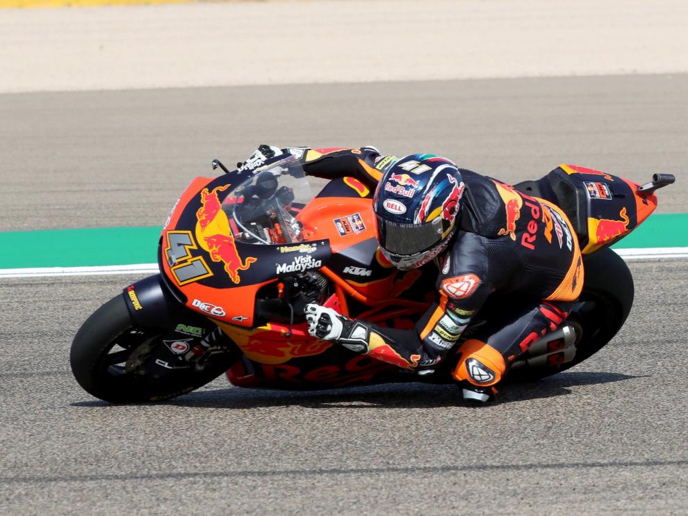 Brad Binder, el más rápido en la clasificación de Moto2 en Alcañiz.