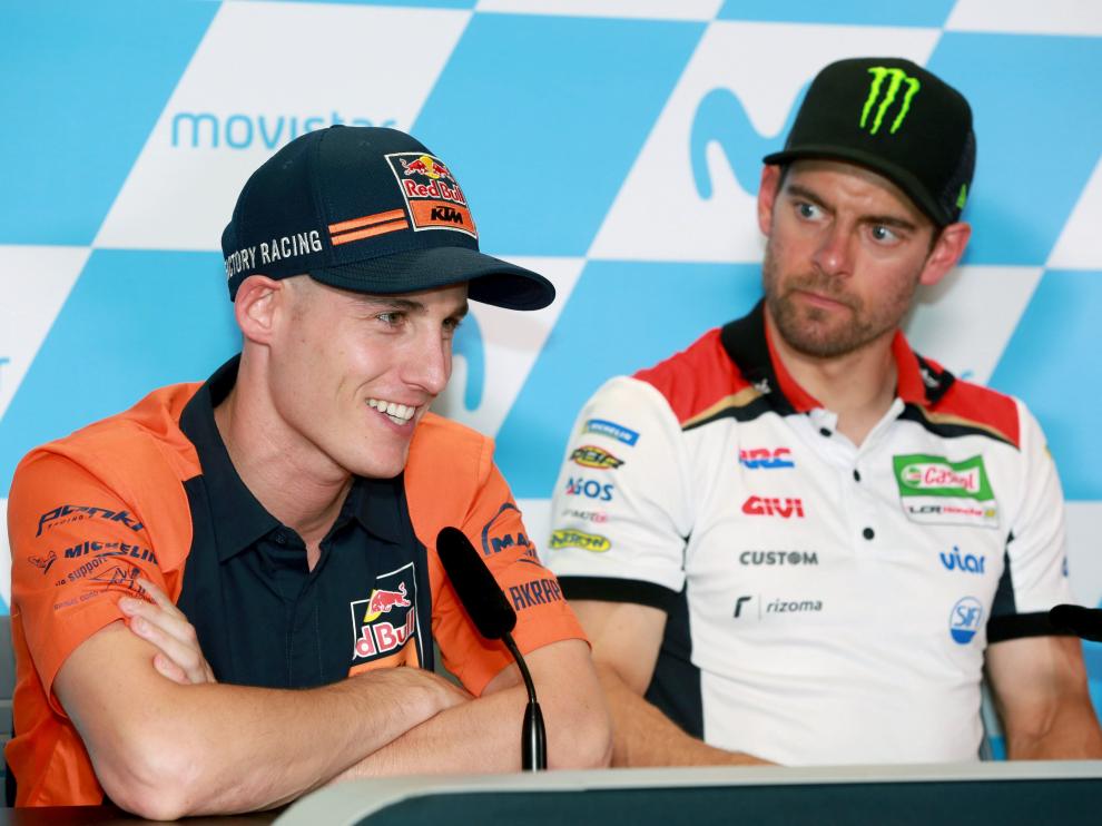 Espargaró, en una rueda de prensa en Motorland.