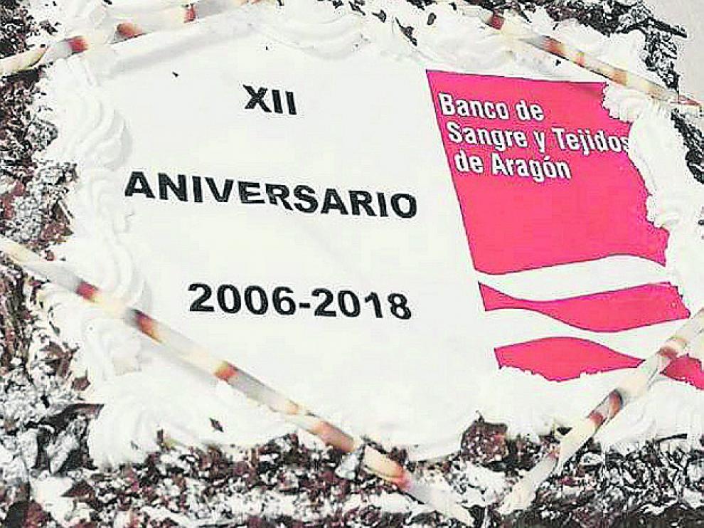 La tarta con la que celebraron el aniversario.