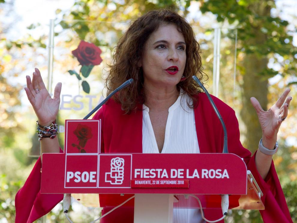 La ministra María Jesús Montero, este sábado en Zamora.