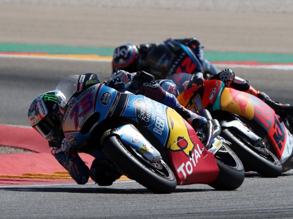 Àlex Márquez en la carrera de Moto2 en Alcañiz.