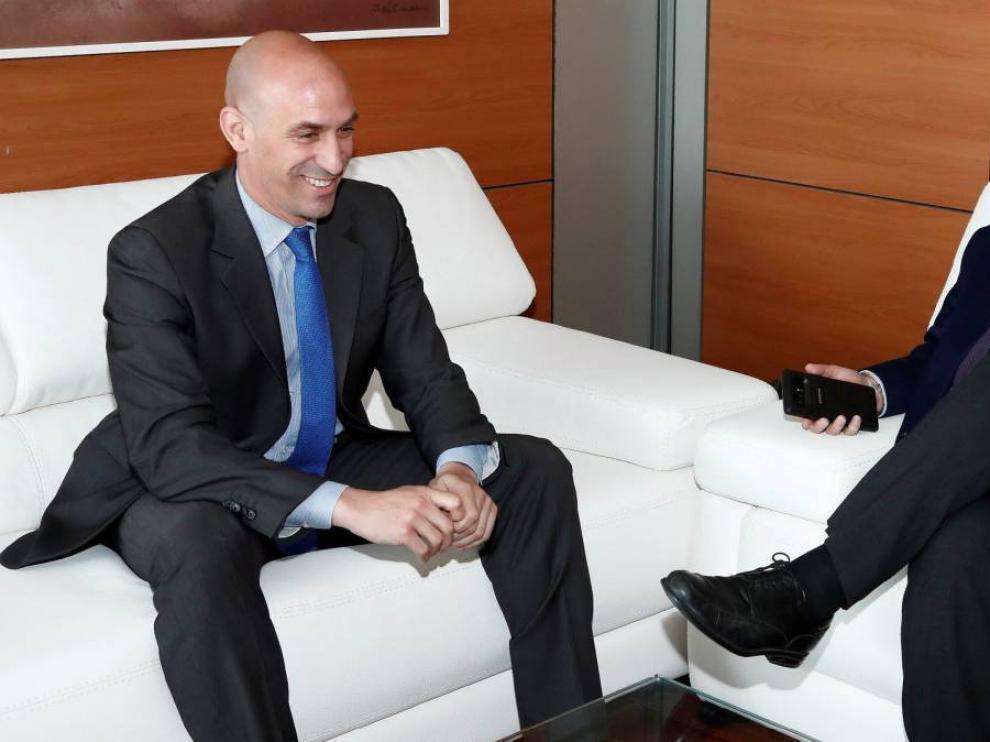 Rubiales y Tebas en una reunión.