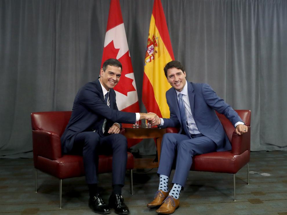 Pedro Sánchez y Justin Trudeau en Montreal