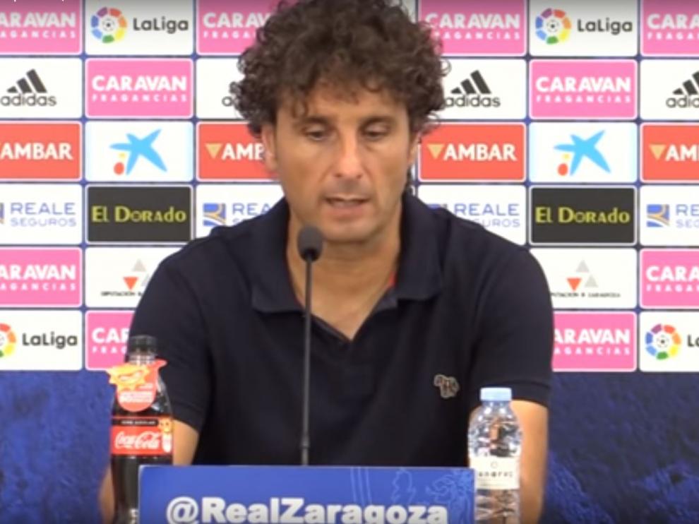 Imanol Idiakez, en la rueda de prensa del sábado tras perder 0-2 ante el Lugo.