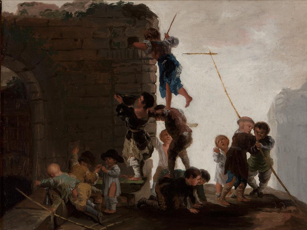 'Niños buscando nidos', una de las obras de Goya que formará parte de la exposición en el palacio de Sástago