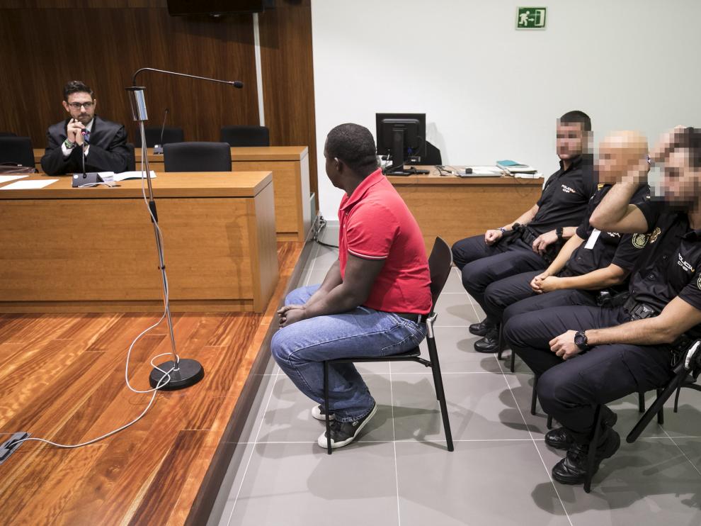 El acusado, durante el juicio celebrado en la Audiencia Provincial de Zaragoza.