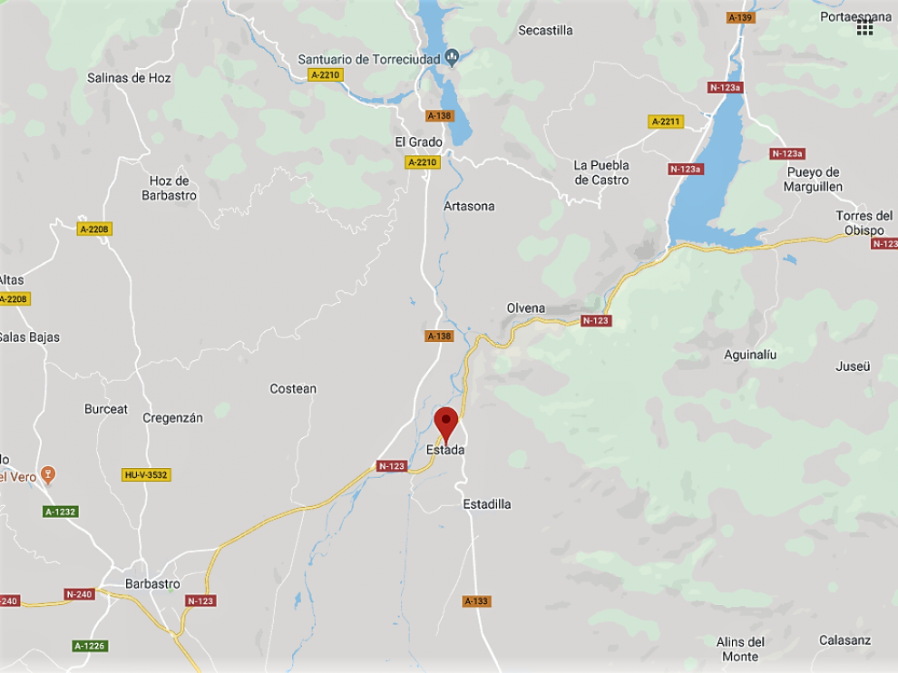 El accidente ha ocurrido en el pk 11.700 de la N-123, de Benabarre a Graus.