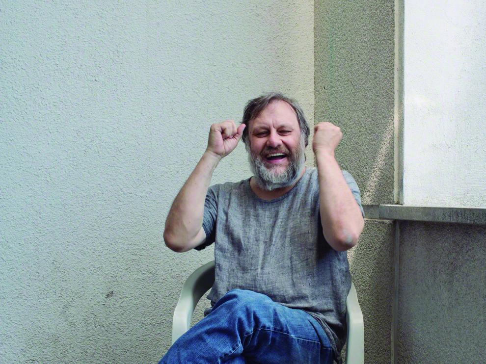 Retrato de Slavoj Zizek a su paso por Barcelona.