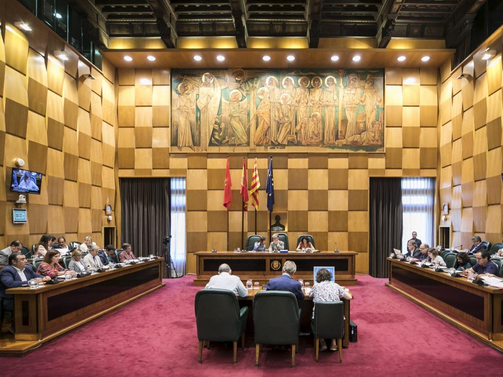 Pleno municipal del Ayuntamiento de Zaragoza.