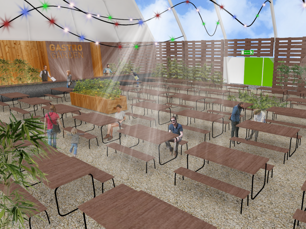 La carpa Gastro Garden contará con una decoración natural a base de plantas selváticas.