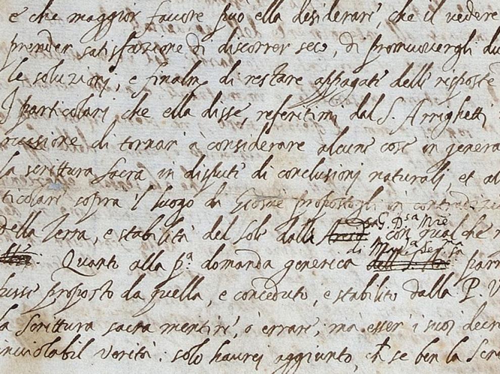 Carta atribuida a Galileo que ha sido hallada en una biblioteca de la Royal Society británica.