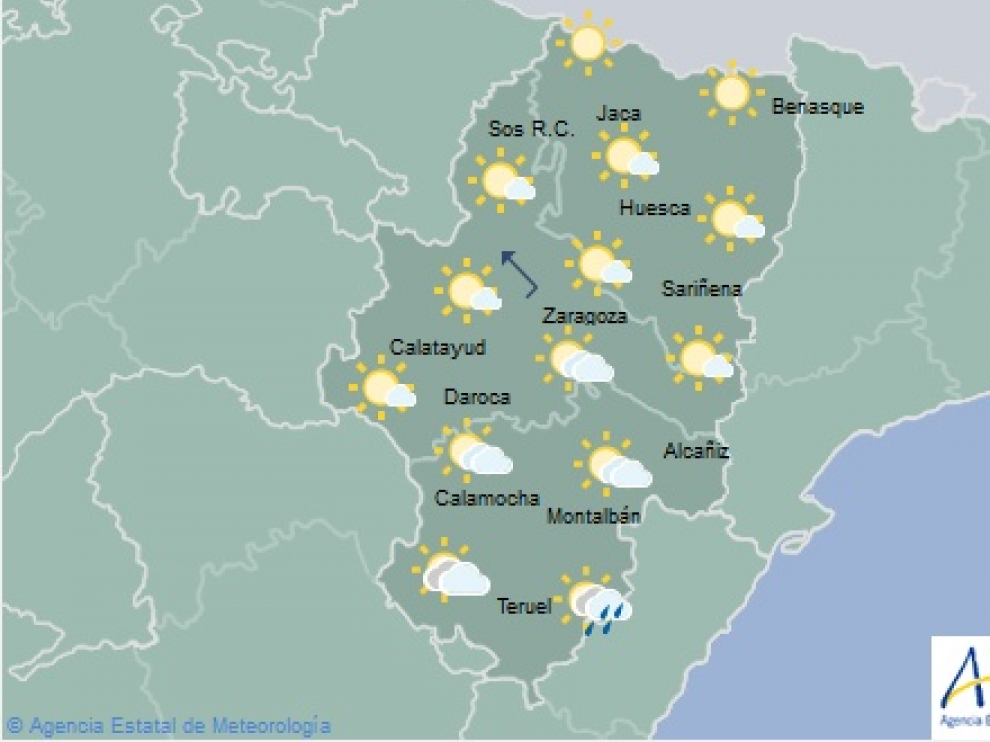 Mapa de Aragón de Aemet.