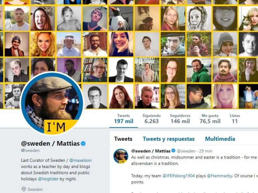 La cuenta oficial de Suecia en Twitter.