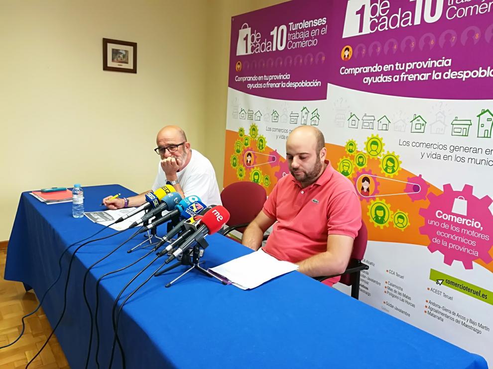 Pepe Polo e Ignacio Benages, en la rueda de prensa en la que anunciaron una campaña a favor del comercio de proximidad