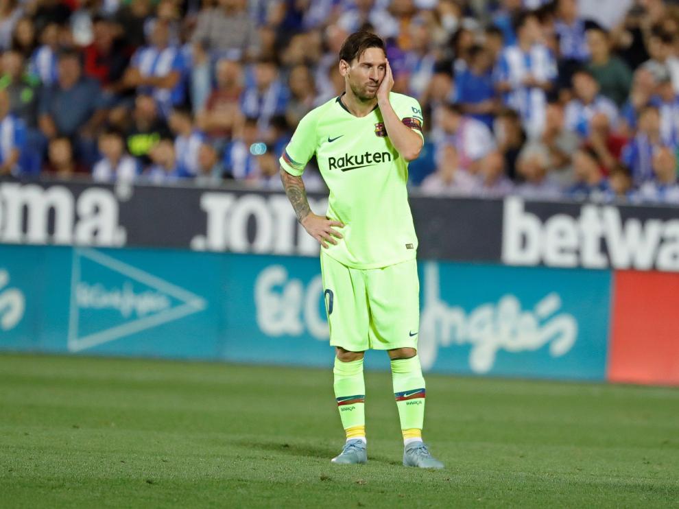 El argentino Leo Messi durante el partido.