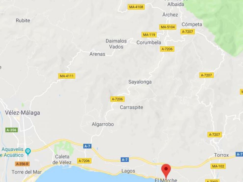 Localizador de El Morche, en el municipio malagueño de Torrox
