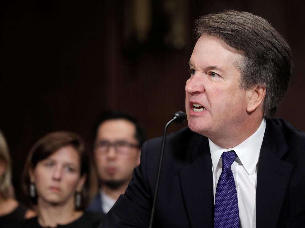 Brett Kavanaugh durante su comparecencia.