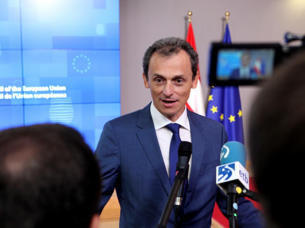Pedro Duque en la reunión de este viernes del Consejo de Competitividad de la Unión Europea.
