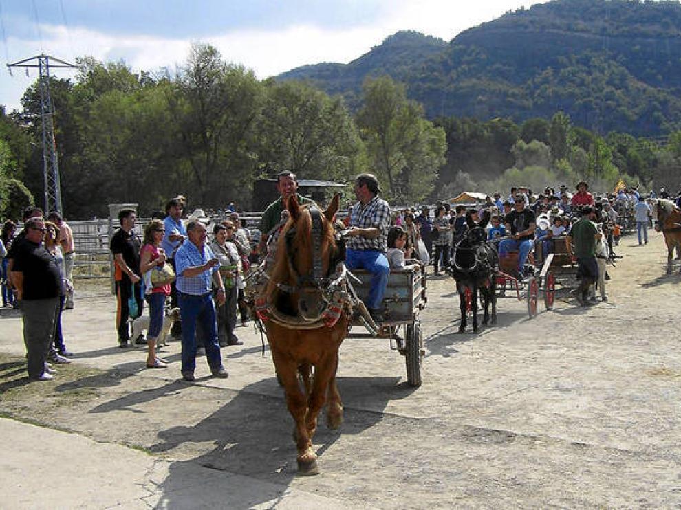 Los paseos en carros tirados por caballos son una de las propuestas de la feria.