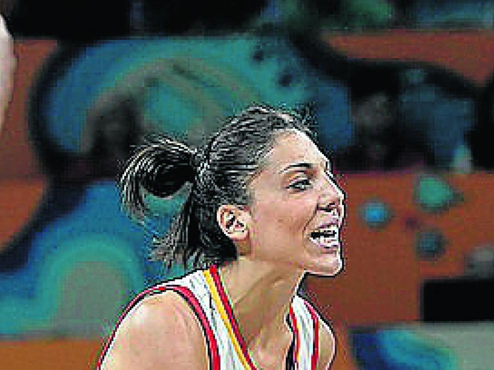 La aragonesa Cristina Ouviña durante un partido