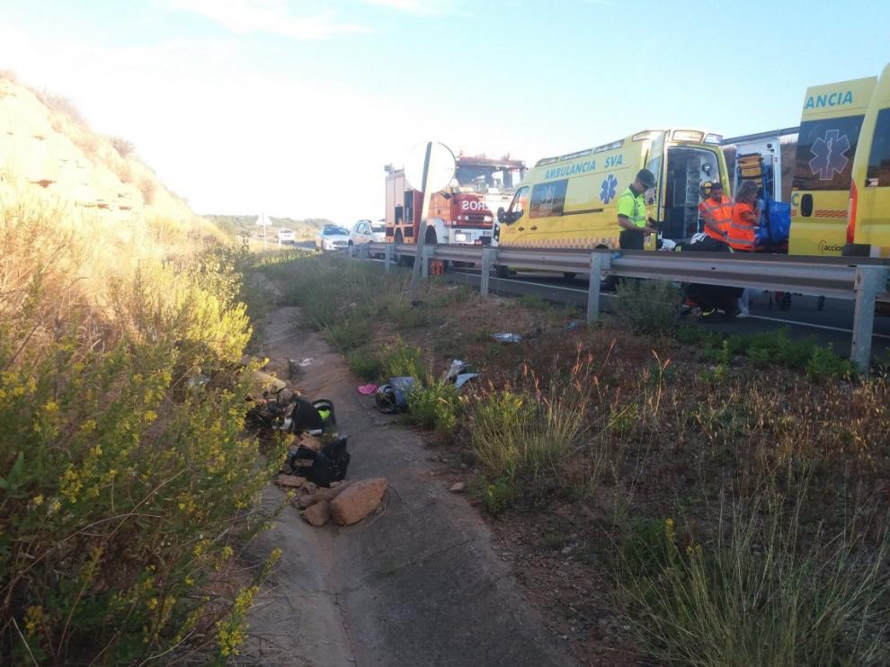Accidente ocurrido en Aler, en el que se ha visto implicado un ciclomotor.