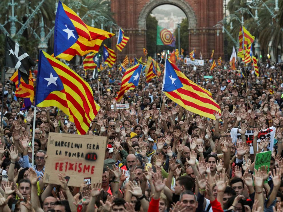 Manifestación independentista en Barcelona