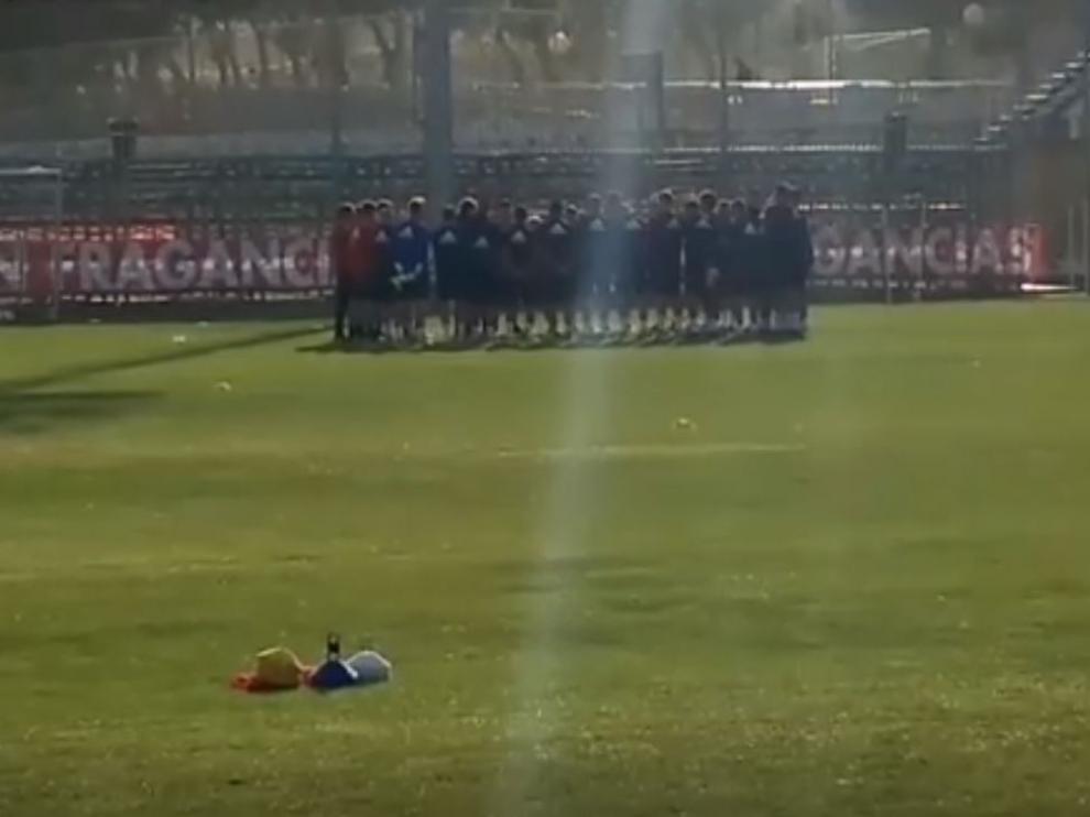 Inicio del entrenamiento del Real Zaragoza este lunes por la tarde, tras dos días de asueto después del partido de Albacete.