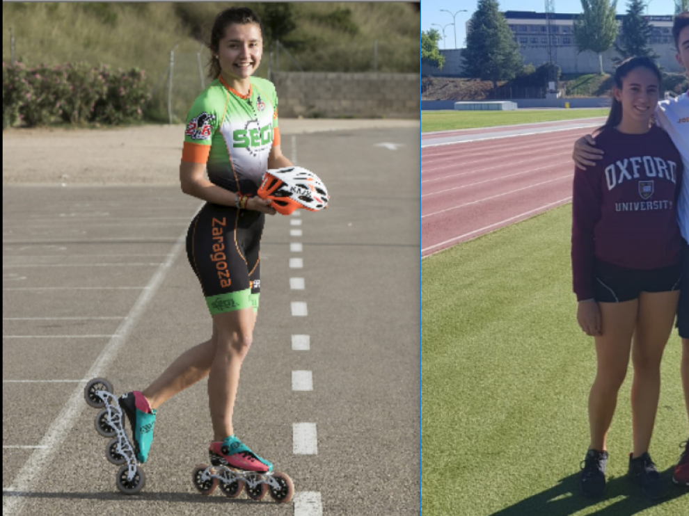 La patinadora Nerea Langa, la velocista Laura Pintiel y el mediofondista Pol Oriach