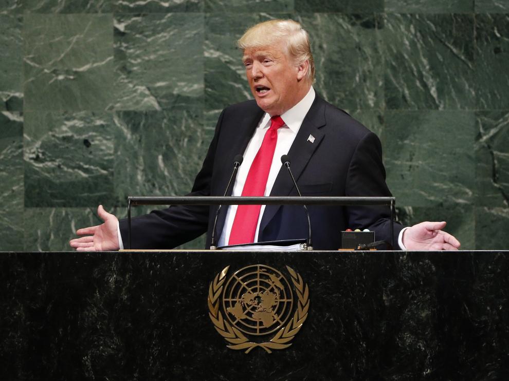 Donald Trump en la sede de la ONU en Nueva York.