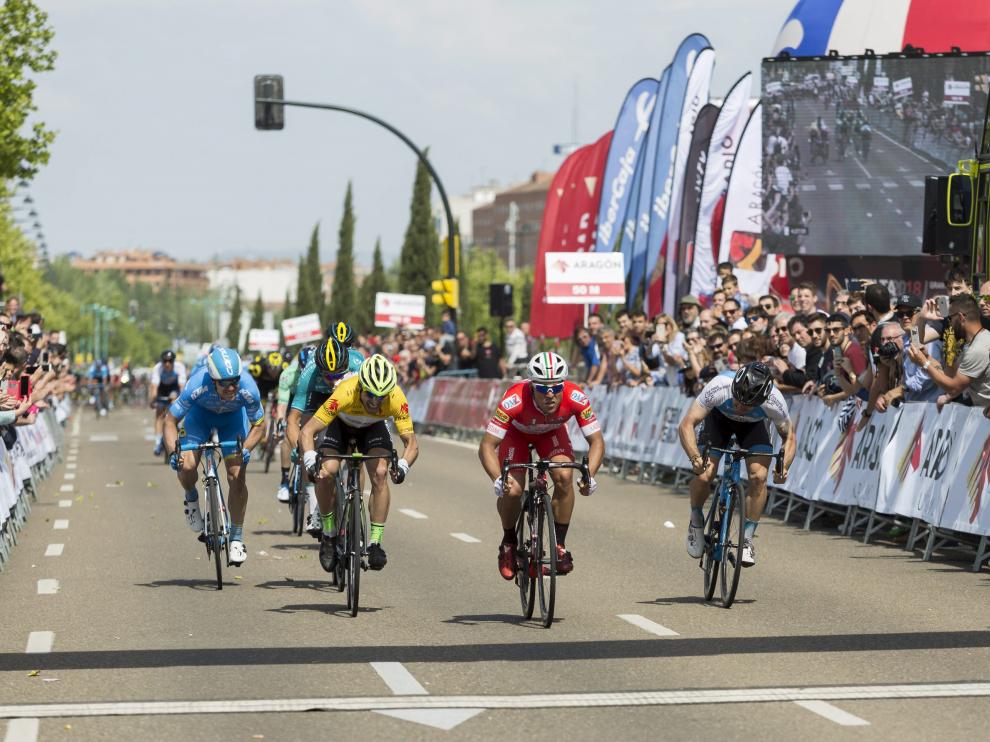 Llegada de la Vuelta Aragón 2018 a Zaragoza