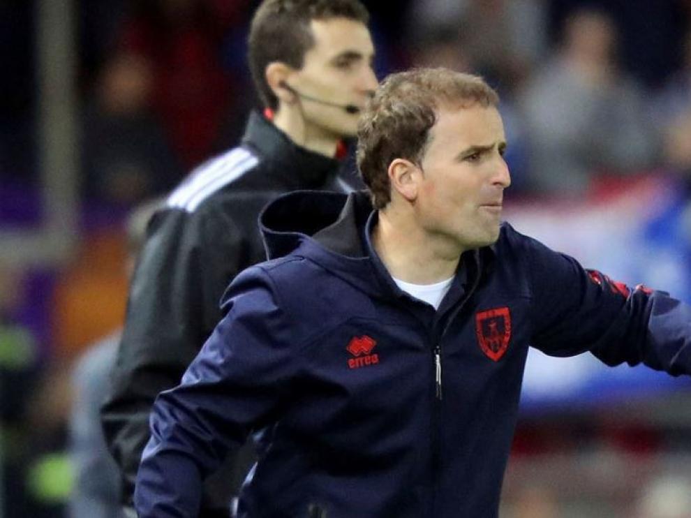 Jagoba Arrasate, el 9 de junio, en el partido Real Zaragoza-Numancia de la promoción de ascenso, que ganaron los sorianos 1-2 contra pronóstico para eliminar a los aragoneses de su lucha por llegar a Primera División.