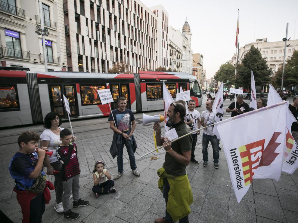 Protesta de los trabajadores del tranvía