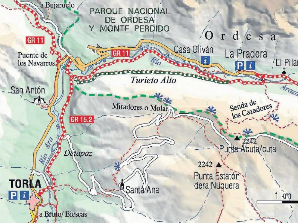Mapa senderos Turieto.