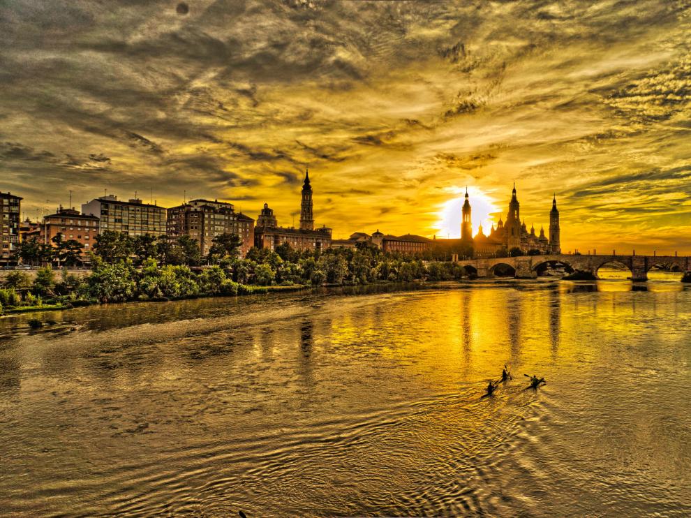 atardecer en el ebro