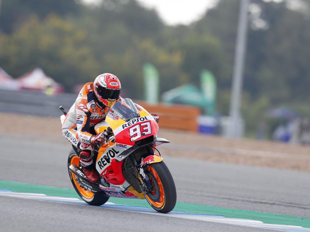 Marc Márquez, tras la pole en Tailandia.