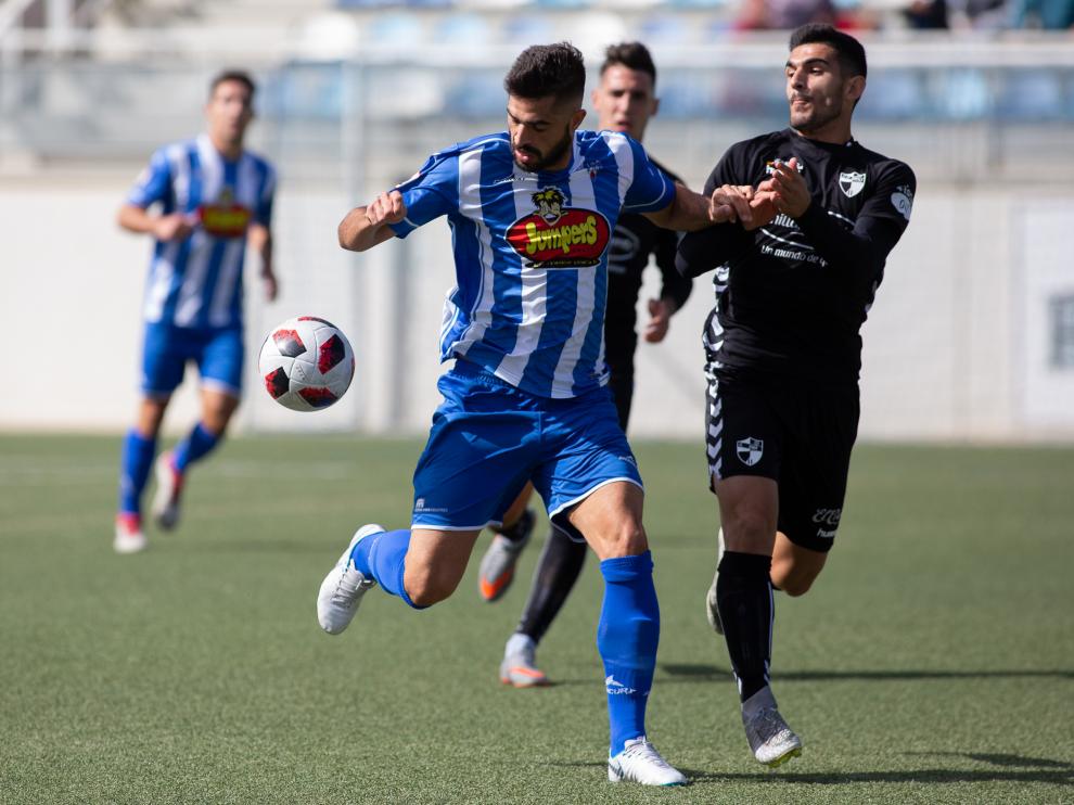 Imagen del partido disputado en la primera vuelta de Segunda B- Ejea vs. Ebro.