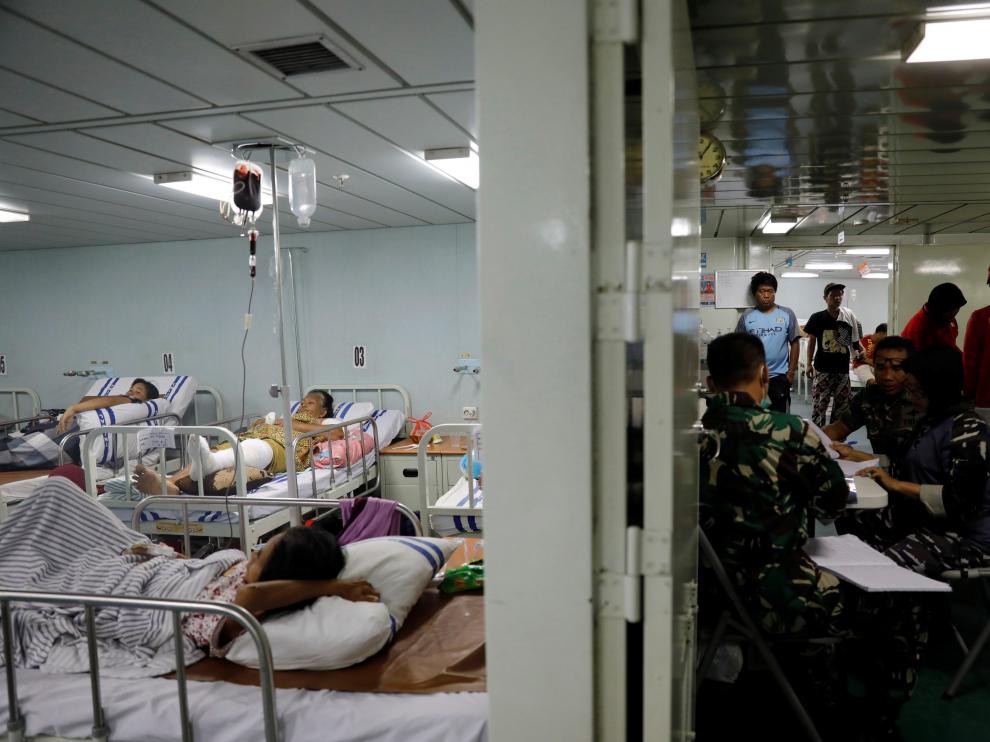 Heridos en un hospital de Indonesia