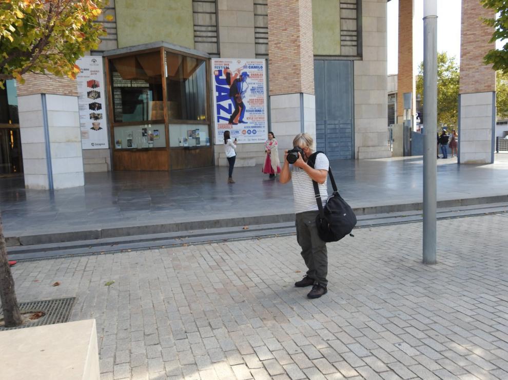Michel Renard el 6 de octubre en el Auditorio, horas antes de sufrir el infarto durante el pregón de las Fiestas del Pilar.