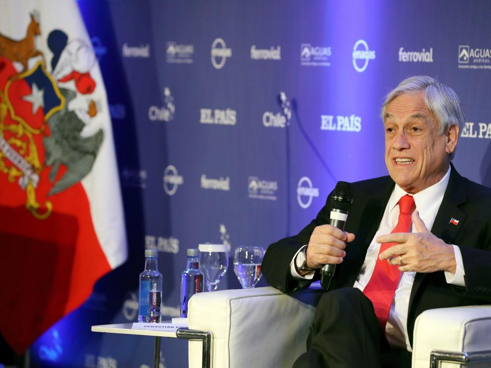 Sebastián Piñera en el foro económico de El País.