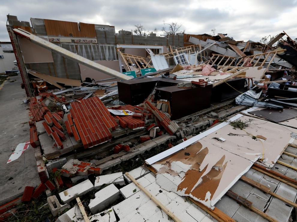 Una imagen del devastador paso del huracán Michael en Panamá City, Florida.
