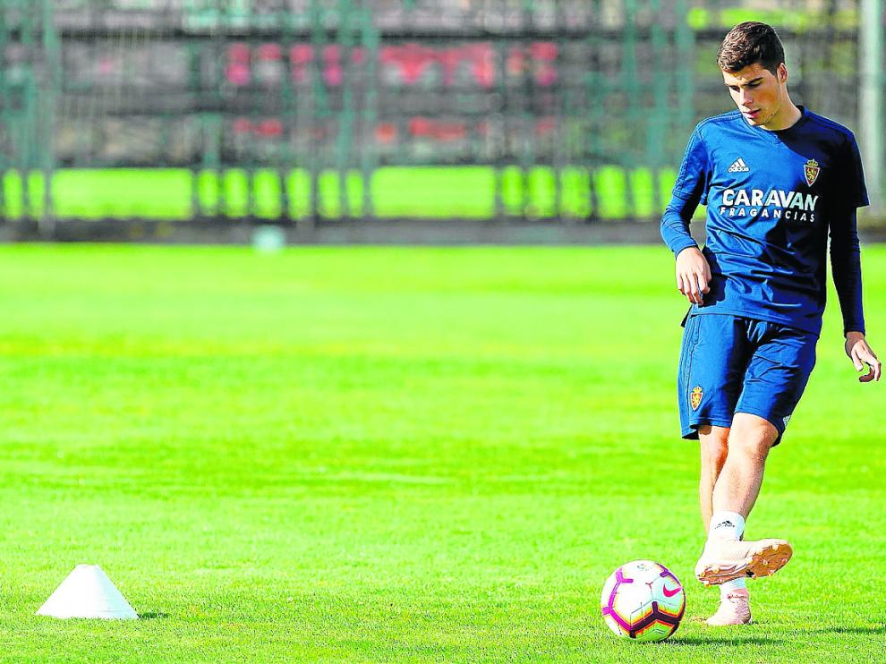 Alberto Soro, ayer, en un ejercicio de entrenamiento.