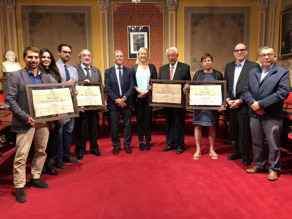 Galardonados en la VII edición de los premios Germana de Foix con el alcalde, la concejala de Desarrollo y la consejera de Economía.