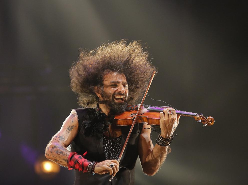 Ara Malikian, ayer, en el pabellón Príncipe Felipe de Zaragoza.