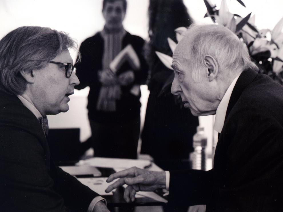 Eduardo Arroyo y Javier Fórcola en la pasada edición de ARCO.