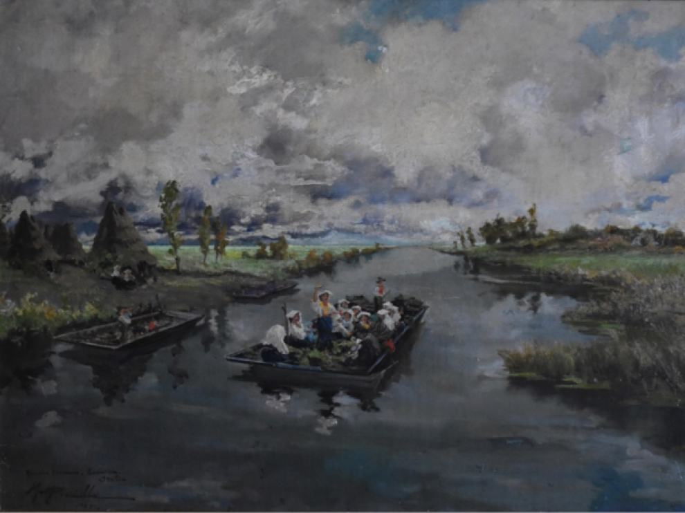 'Paludes pontinas. Terracina', óleo que Miguel Pradilla realizó en 1935.